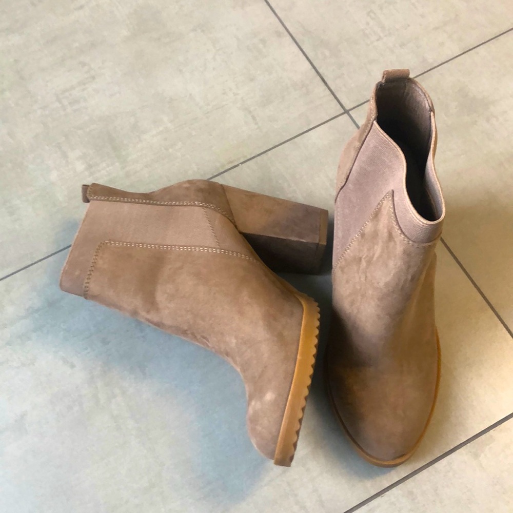 Tan booties from Italy